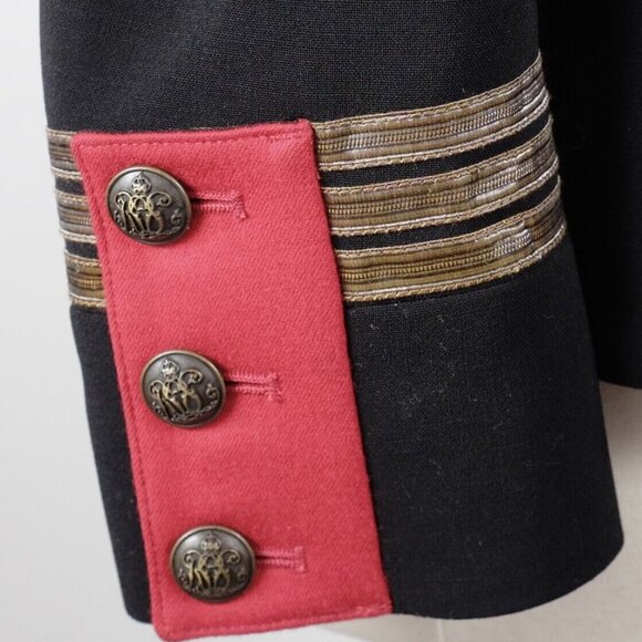 Ralph Lauren Purple Label Collection jacket sz 6 officers black red logo button - Picture 9 of 14